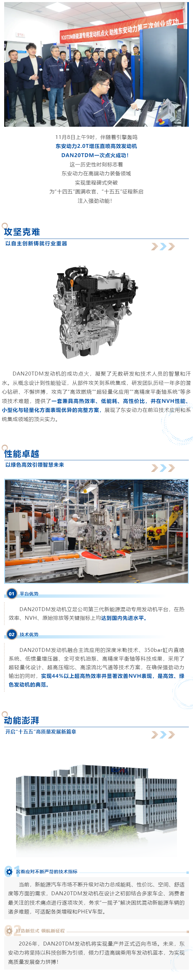 東安動力DAN20TDM混動專用發動機點火成功！